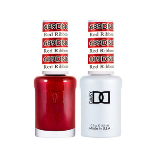 Daisy DND Gel Polish - Red Ribbons #689 (with Free Matching Polish)