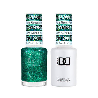 Daisy DND Gel Polish - Green Aura #908 (with Free Matching Polish)