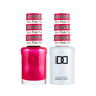 Daisy DND Gel Polish - Hot Pink Patrol #681 (with Free Matching Polish)