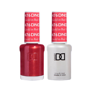 Daisy DND Gel Polish - Gold In Red #476 (with Free Matching Polish)