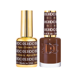DND DC Gel Polish - Spiced Brown #053 (with Free Matching Polish)