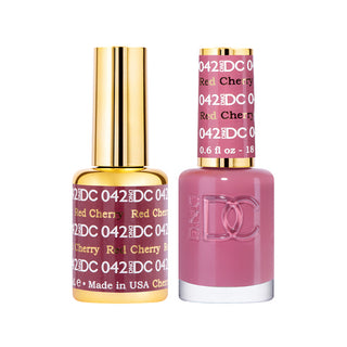DND DC Gel Polish - Red Cherry #042 (with Free Matching Polish)