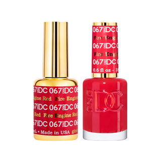 DND DC Gel Polish - Fire Engine Red #067 (with Free Matching Polish)