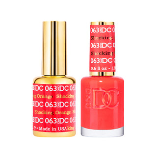 DND DC Gel Polish - Shocking Orange #063 (with Free Matching Polish)