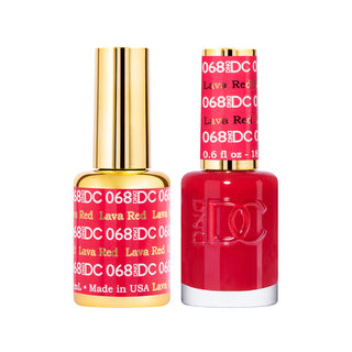 DND DC Gel Polish - Lava Red #068 (with Free Matching Polish)