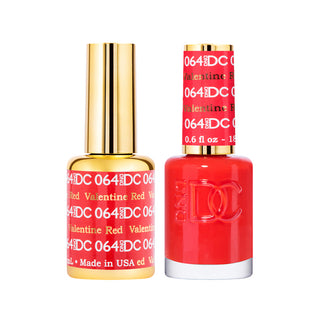 DND DC Gel Polish - Valentine Red #064 (with Free Matching Polish)