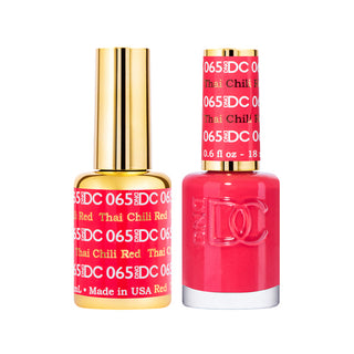 DND DC Gel Polish - Thai Chili Red #065 (with Free Matching Polish)